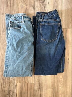 abercrombie kids Light Blue Denim Jeans with Tan Stitching